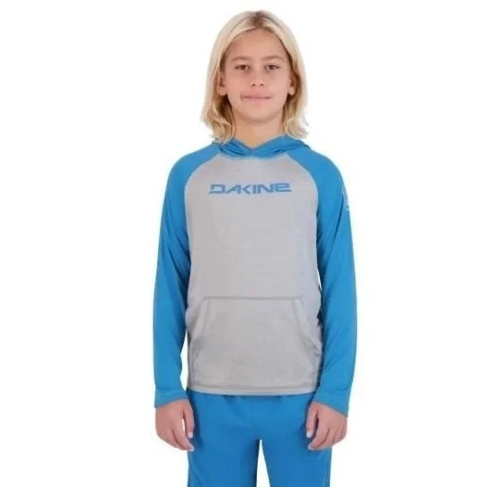 Dakine Swim Boys 2-piece Swim Set Blue/Gray Rash Guard UPF‎ 30+ Small NWT!